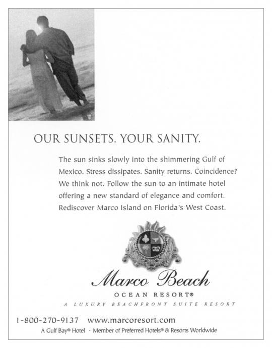 Marco Beach Ocean Resort - Magazine Ad "Sanity"