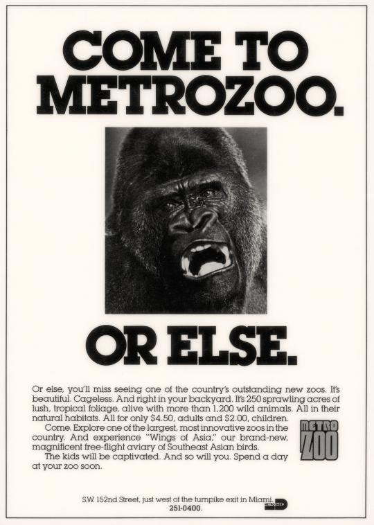 Miami Metrozoo Newspaper Ad