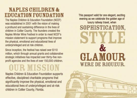 Naples Winter Wine Festival Vintner Dinner Invitation - Passport P6